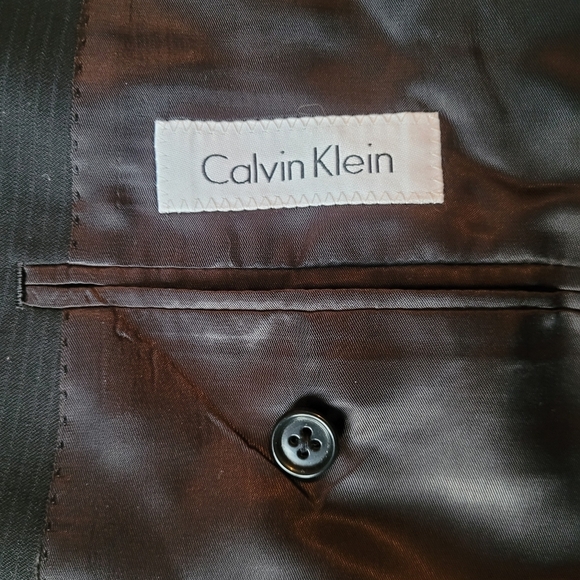 Calvin Klein Mens Black Wool Blend Suit Jacket Sz.42S - Picture 5 of 6